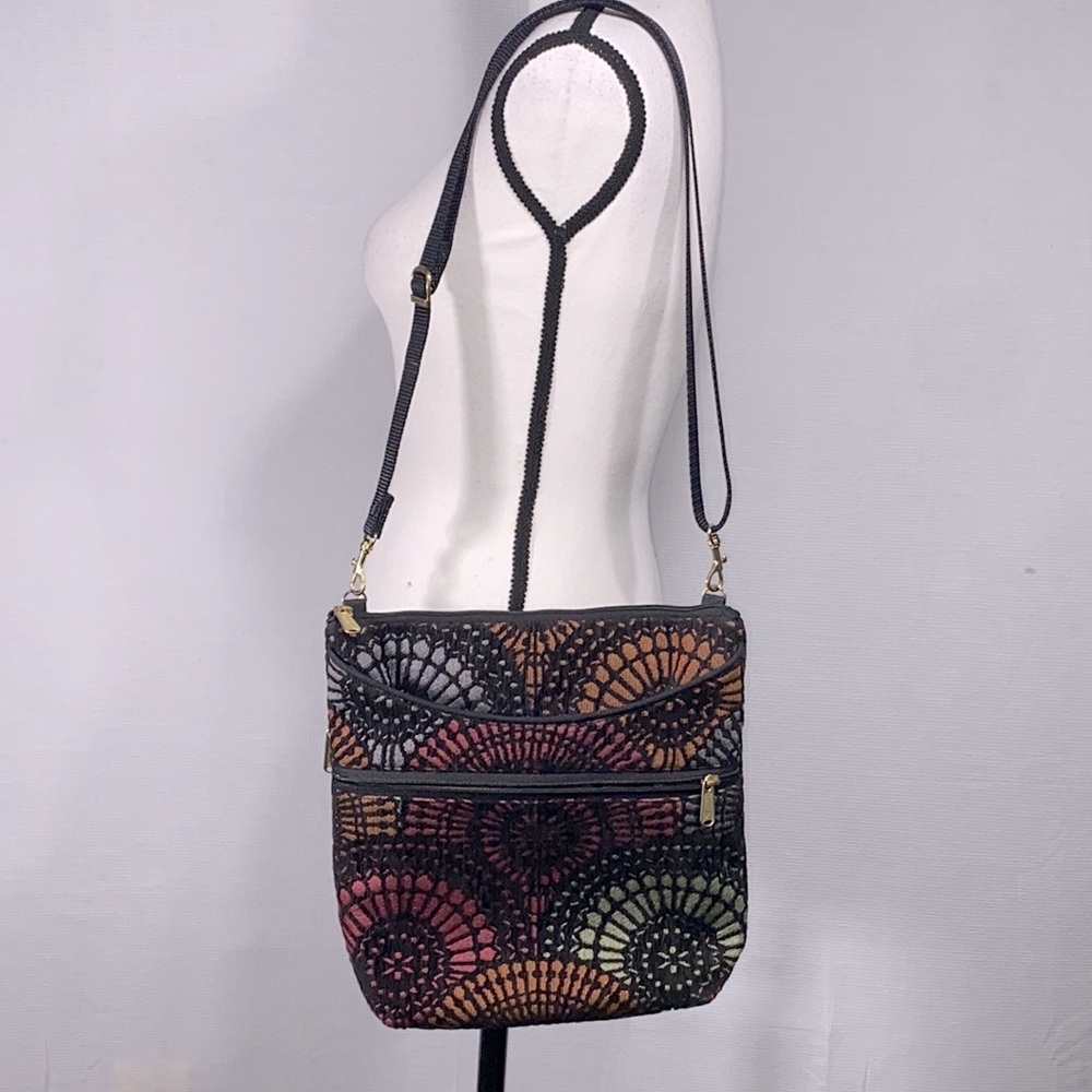 Danny K boho shoulder bag in multicolor medallion print